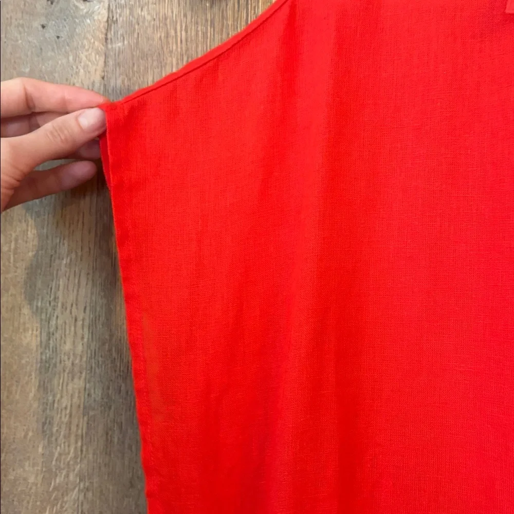 Tahari Linen V-Neck Collared Maxi Shift Dress - Picture 6 of 12